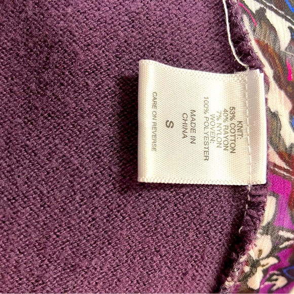 New York & Co. cardigan, purple print, S. - Picture 4 of 5